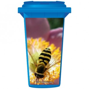 Bee On A Flower Wheelie Bin Sticker Panel